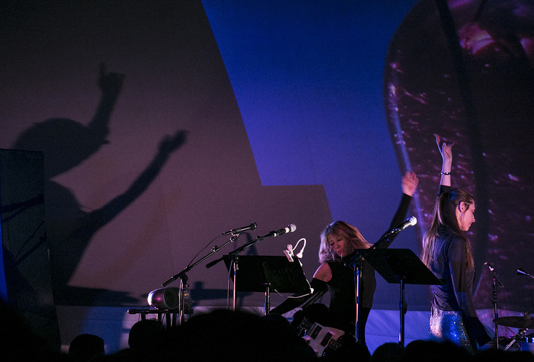 Kim Gordon and Jutta Koether on February 2, 2014. Presented at MoMA PS1 as part of VW Sunday Sessions 2013-2014. Photograph: Charles Roussel.