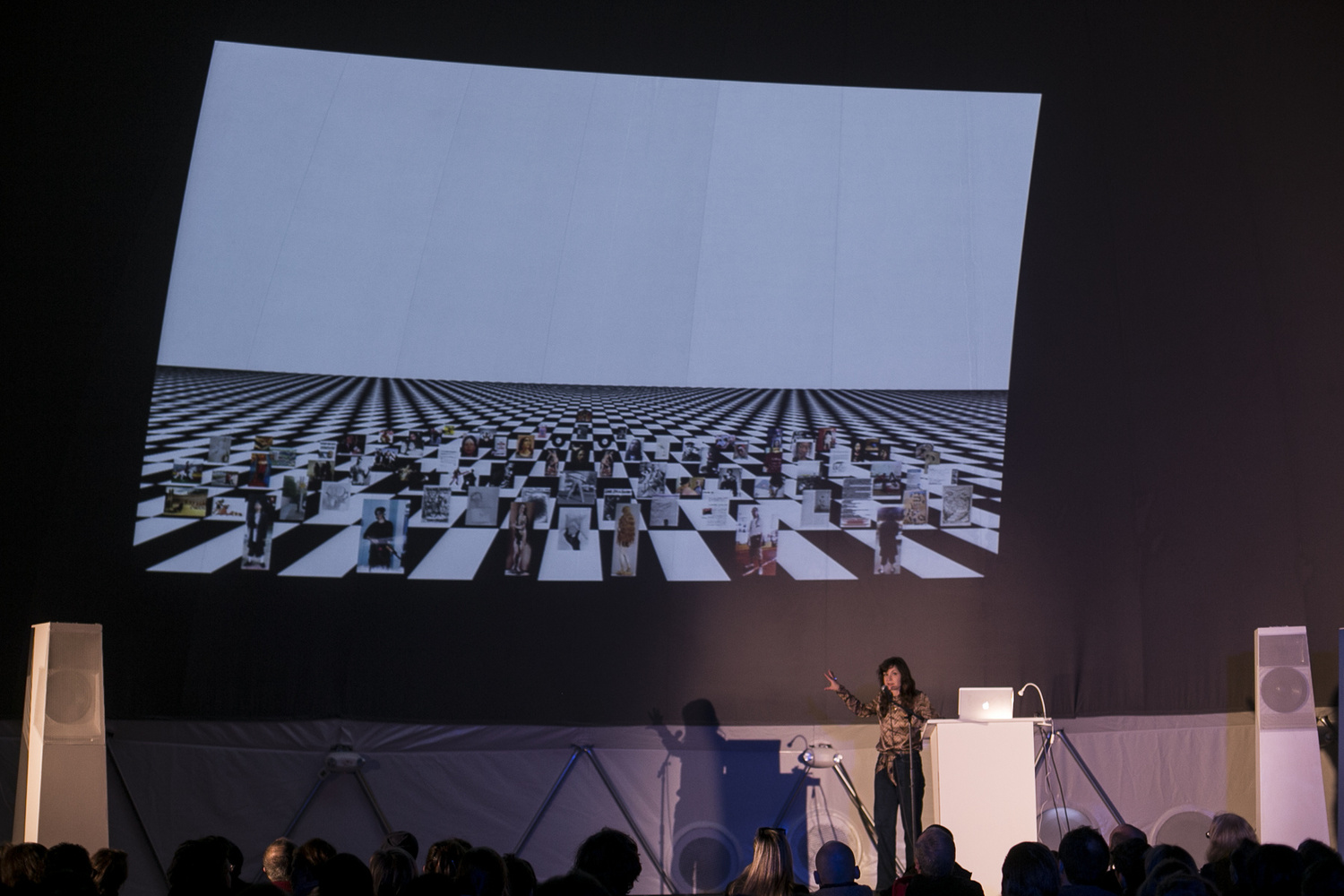 Complex Education: Paying Homage, A Presentation by Frances Stark on January 19, 2014, presented at MoMA PS1 as part of VW Sunday Sessions 2013-2014. Photo by Charles Roussel.