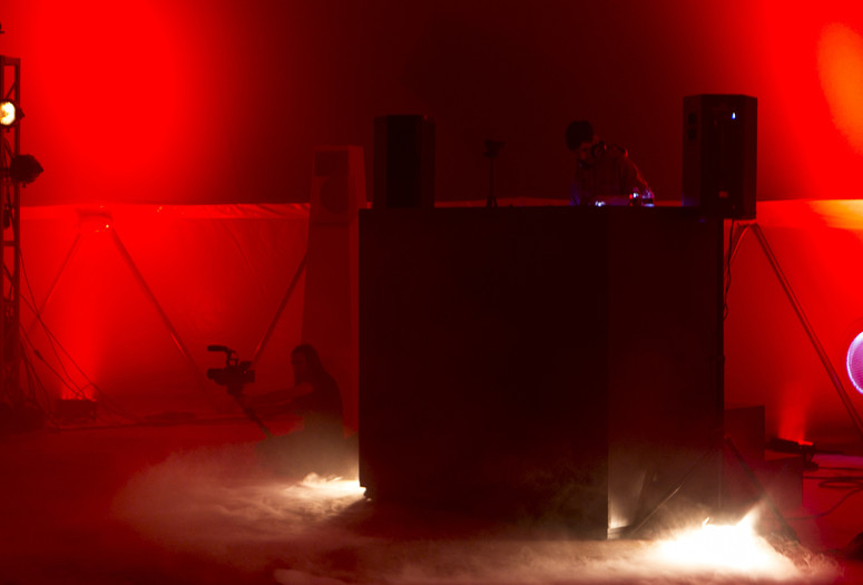 Sunday Sessions and Pitchfork's FORMS present Arca + Jesse Kanda on October 6, 2013. Presented at MoMA PS1 as part of VW Sunday Sessions 2013-2014. Photograph: Charles Roussel.