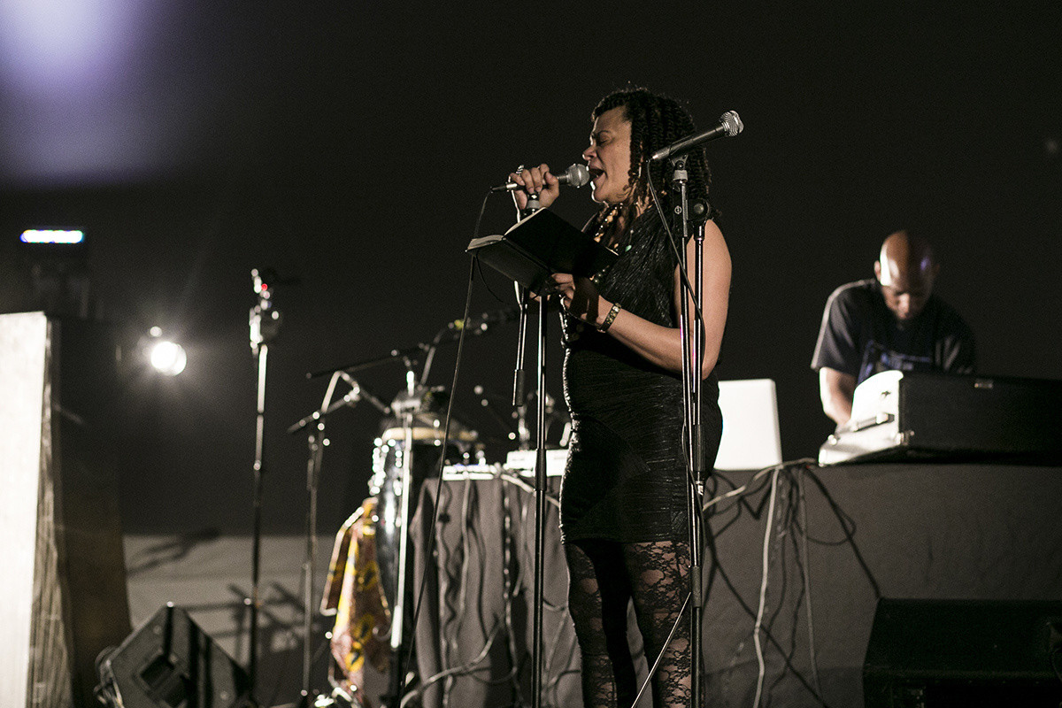 King Britt presents MOONDANCE, A Night in the AfroFuture on April 13, 2014. Presented at MoMA PS1 as part of VW Sunday Sessions 2013-2014. Photograph: Charles Roussel.
