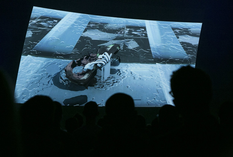 R Plus 6 / Affect Index by Daniel Lopatin & Nate Boyce on November 3, 2013. Presented at MoMA PS1 as part of VW Sunday Sessions 2013-2014. Photograph: Charles Roussel.