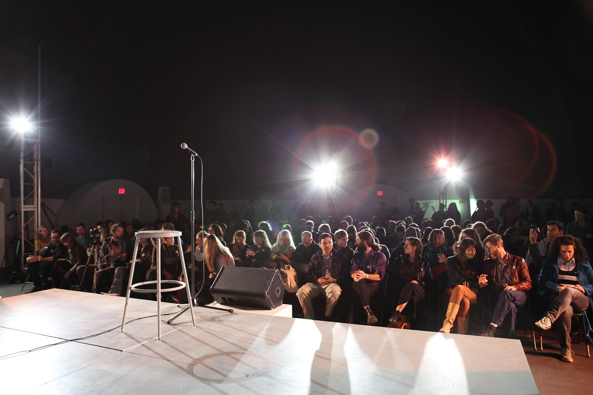 The Art of Stand-Up presented by Miriam Katz, and a Public Art Fund Panel Discussion on Configurations on November 11, 2012, presented at MoMA PS1 as part of VW Sunday Sessions 2012-2013. Photo by Charles Roussel.