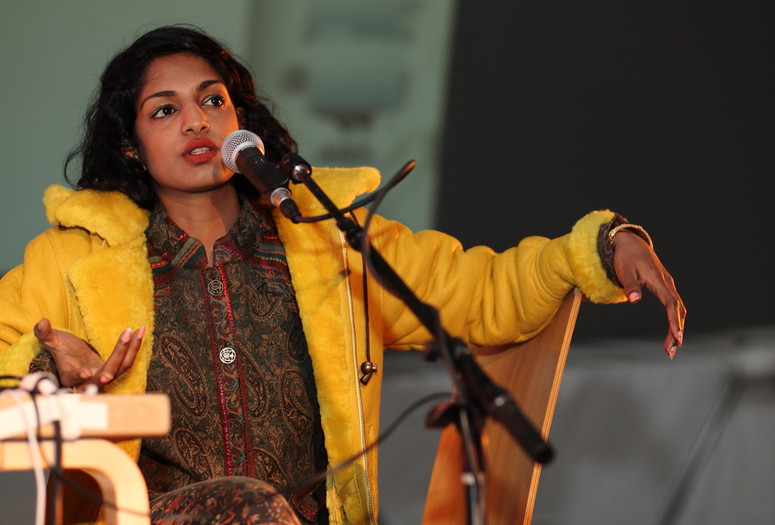 Sunday Sessions with M.I.A. and Mårten Spångberg on November 4, 2012. Presented at MoMA PS1 as part of VW Sunday Sessions 2012-2013. Photograph: Charles Roussel.