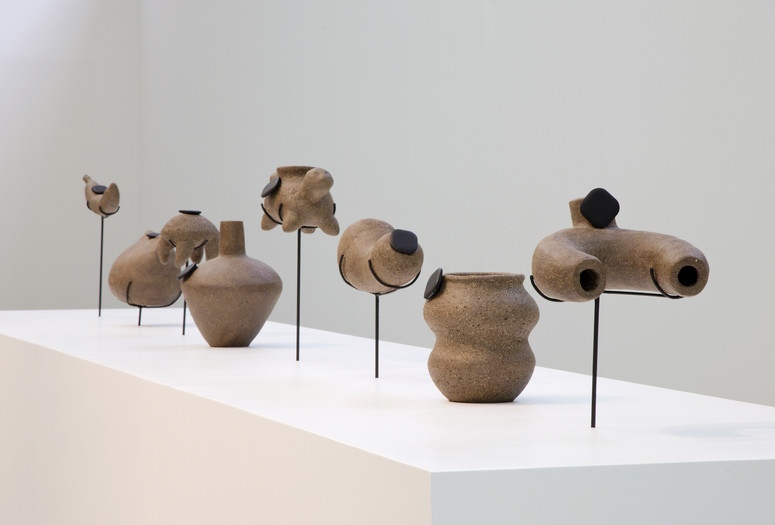 Gala Porras-Kim. Future Artifacts after West Mexico Ceramics: Los Angeles Index. 2017. Installation view, Labor Gallery, Mexico City. Image courtesy of Labor and the artist. Photo: Ramiro Chaves