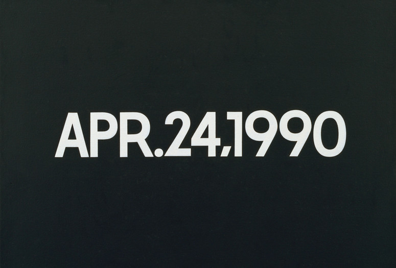 On Kawara. APR. 24, 1990. 1990. Acrylic on canvas, 18 1/4 x 24" (46.3 x 61 cm). Gift of Werner and Elaine Dannheisser. © 2019 On Kawara