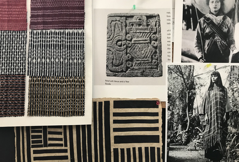Carla Fernández. Mood Board with Clippings and Photograph by Graciela Iturbide for CF Collection A/W 2018. 2018. Courtesy of the artist. Photo: Adrián Galindo