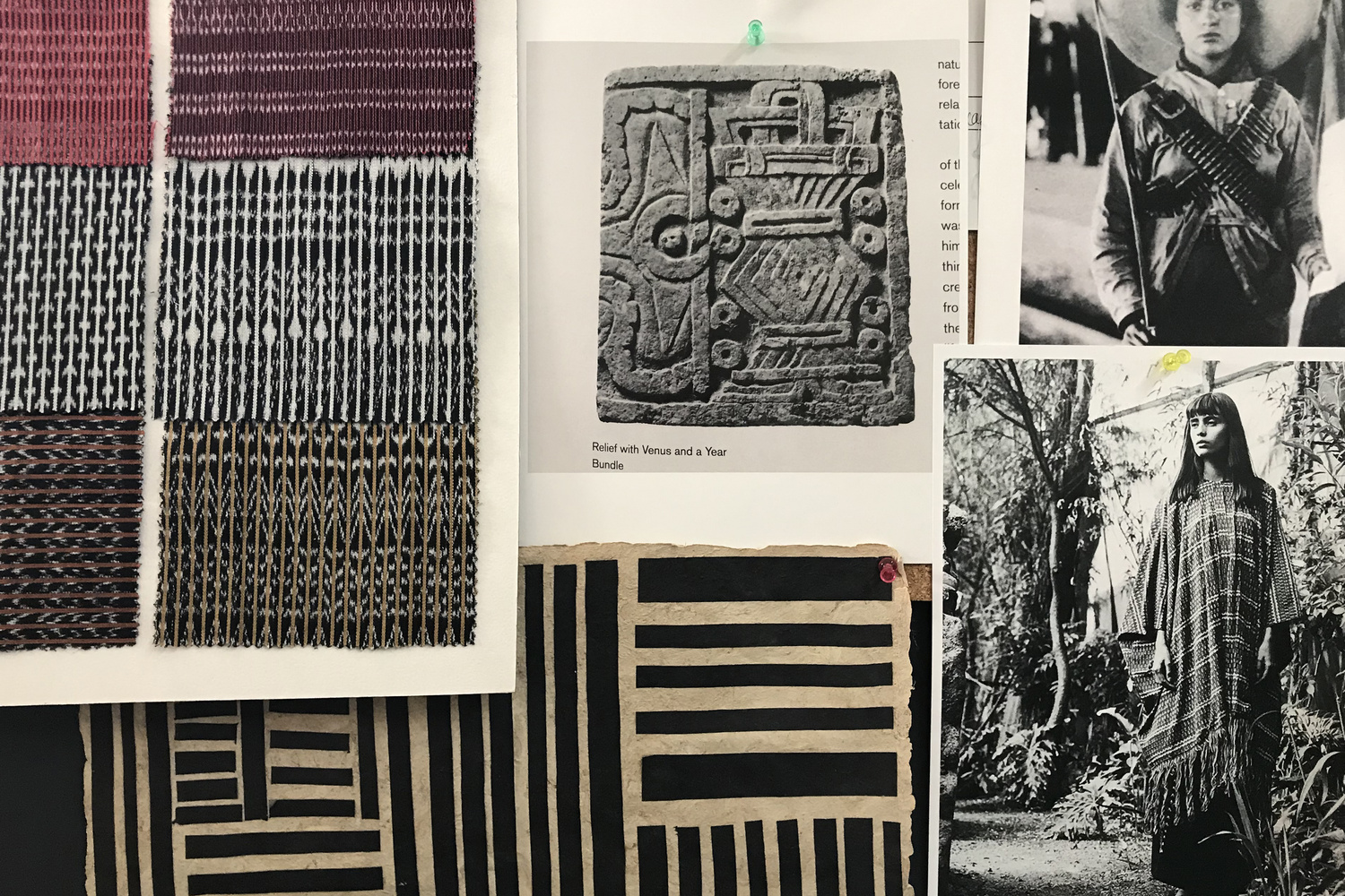 Carla Fernández. Mood Board with Clippings and Photograph by Graciela Iturbide for CF Collection A/W 2018. 2018. Courtesy of the artist. Photo: Adrián Galindo