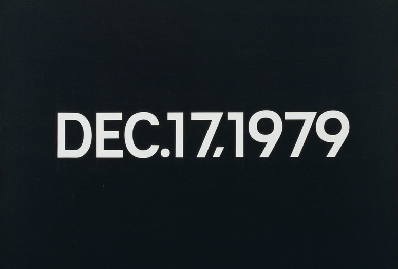 On Kawara. DEC. 17, 1979. 1979. Acrylic on canvas, 18 3/16 × 24 3/8&#34; (46.2 × 61.7 cm), box 2 × 25 × 18 3/4&#34; (5.1 × 63.5 × 47.6 cm). Blanchette Hooker Rockefeller Fund. © 2019 On Kawara
