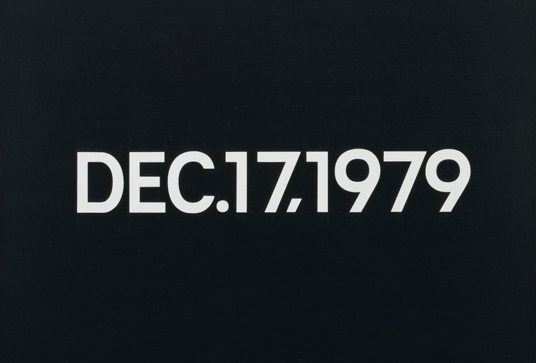 On Kawara. DEC. 17, 1979. 1979. Acrylic on canvas, 18 3/16 × 24 3/8" (46.2 × 61.7 cm), box 2 × 25 × 18 3/4" (5.1 × 63.5 × 47.6 cm). Blanchette Hooker Rockefeller Fund. © 2019 On Kawara