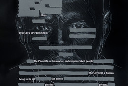 Titus Kaphar and Reginald Dwayne Betts. Untitled (from the Redaction project). 2019. Etching and silkscreen on paper, 22 x 30&#34;. Image courtesy Titus Kaphar Studio. Photo: Merik Goma