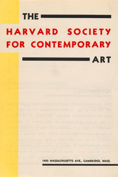 Harvard Society for Contemporary Art pamphlet, 1931–32. Harvard Society for Contemporary Art Scrapbooks, vol. 2 (Autumn 1930–33). The Museum of Modern Art Archives, New York