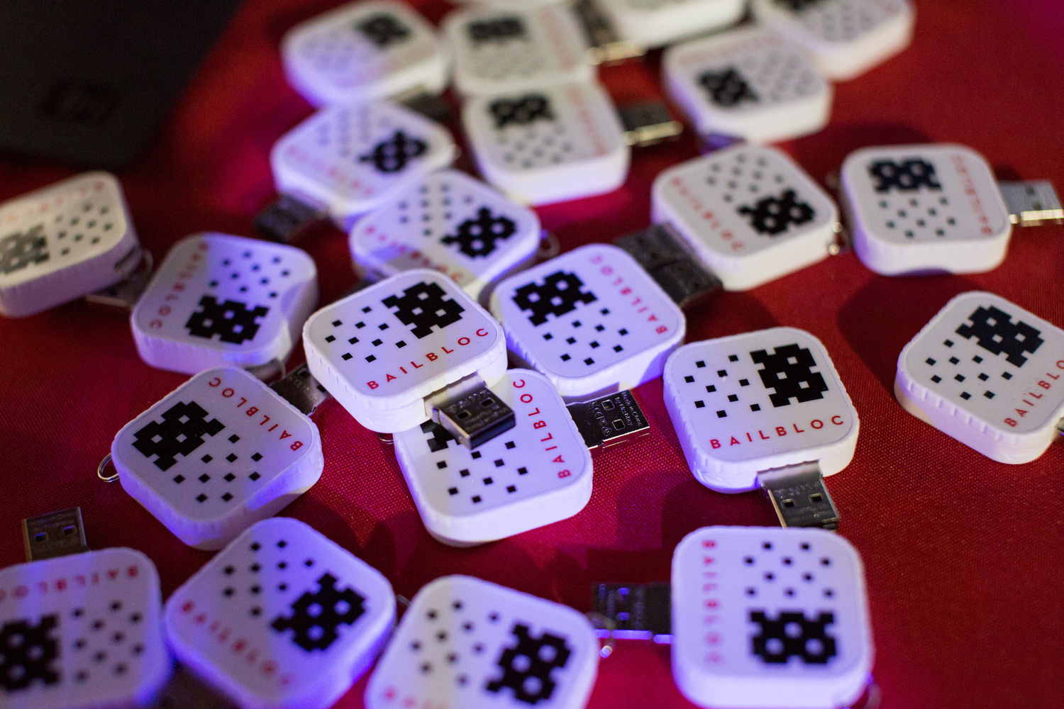 Bail Bloc USBs. Photo by Kyle Depew.