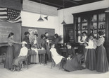 Frances Benjamin Johnston. Physiology. Class in emergency work. From The Hampton Album. 1899–1900. One from an album of 159 platinum prints, 7 9/16 × 9 1/2&#34; (19.2 × 24.2 cm). The Museum of Modern Art, New York. Gift of Lincoln Kirstein