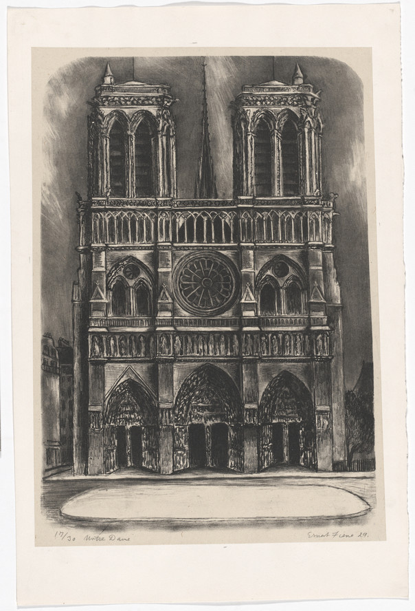 Ernest Fiene. Notre Dame, Paris. 1929