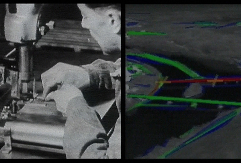 Harun Farocki. Eye/Machine I, Auge/Maschine I. 2001. Two-channel video installation re-edited to single-channel video (color, sound), 23 min. Committee on Film Funds. © 2019 Harun Farocki Filmproduktion