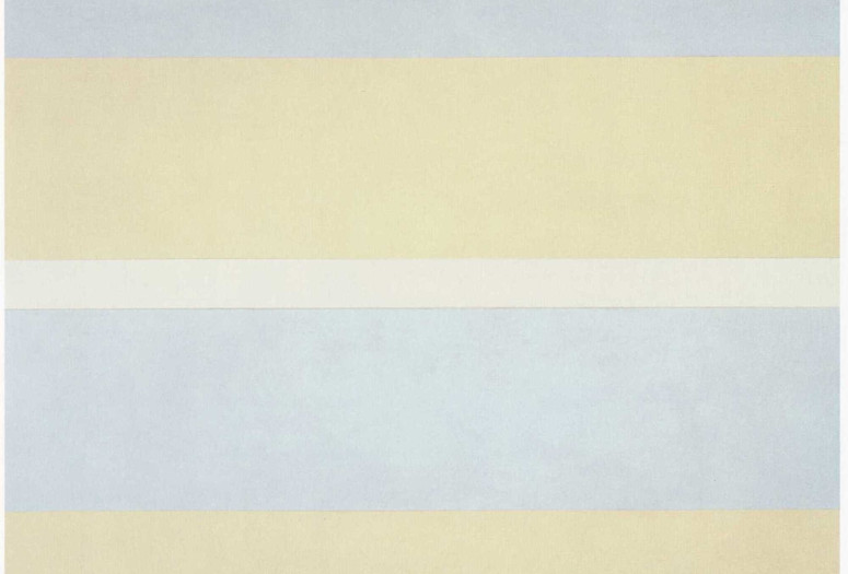 Agnes Martin. With My Back to the World. 1997. Synthetic polymer paint on canvas, six panels, each 60 x 60" (152.5 x 152.5 cm). Fractional and promised gift of the Ovitz Family Collection. © 2019 Estate of Agnes Martin/Artists Rights Society (ARS), New York