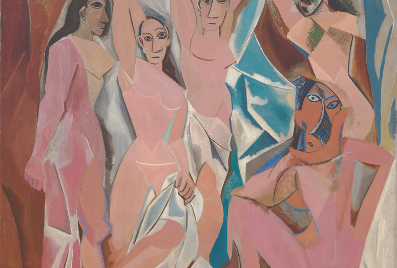 Pablo Picasso. Les Demoiselles d՚Avignon. 1907. Oil on canvas, 8’ x 7’ 8” (243.9 x 233.7 cm). Acquired through the Lillie P. Bliss Bequest (by exchange). © 2019 Estate of Pablo Picasso/Artists Rights Society (ARS), New York