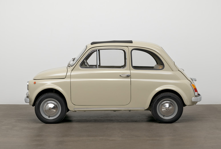 Dante Giacosa. 500f city car. Designed 1957 (this example 1968). Steel with fabric top, 52 × 52 × 116 7/8&#34; (132.1 × 132.1 × 296.9 cm). Manufacturer: Fiat S.p.A., Turin, Italy. Gift of Fiat Chrysler Automobiles Heritage