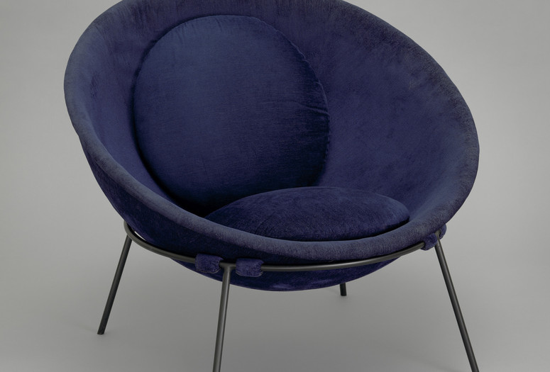 Lina Bo Bardi. Poltrona Bowl chair. 1951. Steel and fabric, 21 5/8 × 33 1/16 × 33 1/16&#34; (55 × 84 × 84 cm). Committee on Architecture and Design Funds