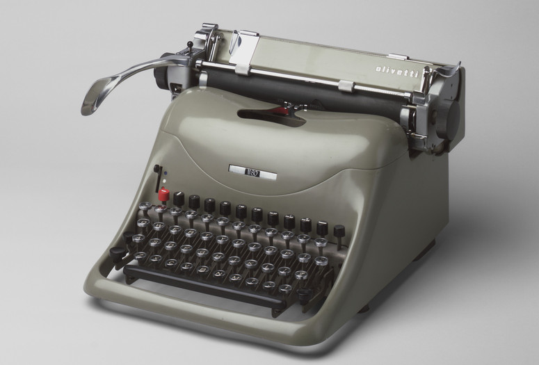 Marcello Nizzoli. Lexikon 80 Manual Typewriter. 1948. Enameled metal housing, 3 1/4 x 11 3/4 x 12 3/4&#34; (8.3 x 29.8 x 32.4 cm). Manufacturer: Ing. C. Olivetti &amp; C. S.p.A., Ivrea, Italy. Gift of Olivetti Corp