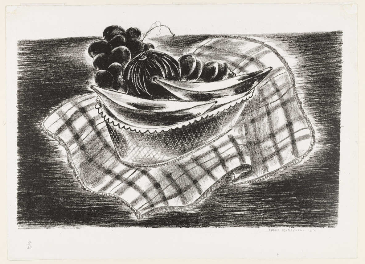 Yasuo Kuniyoshi. Checked Cloth – (Fruit in Basket). 1927