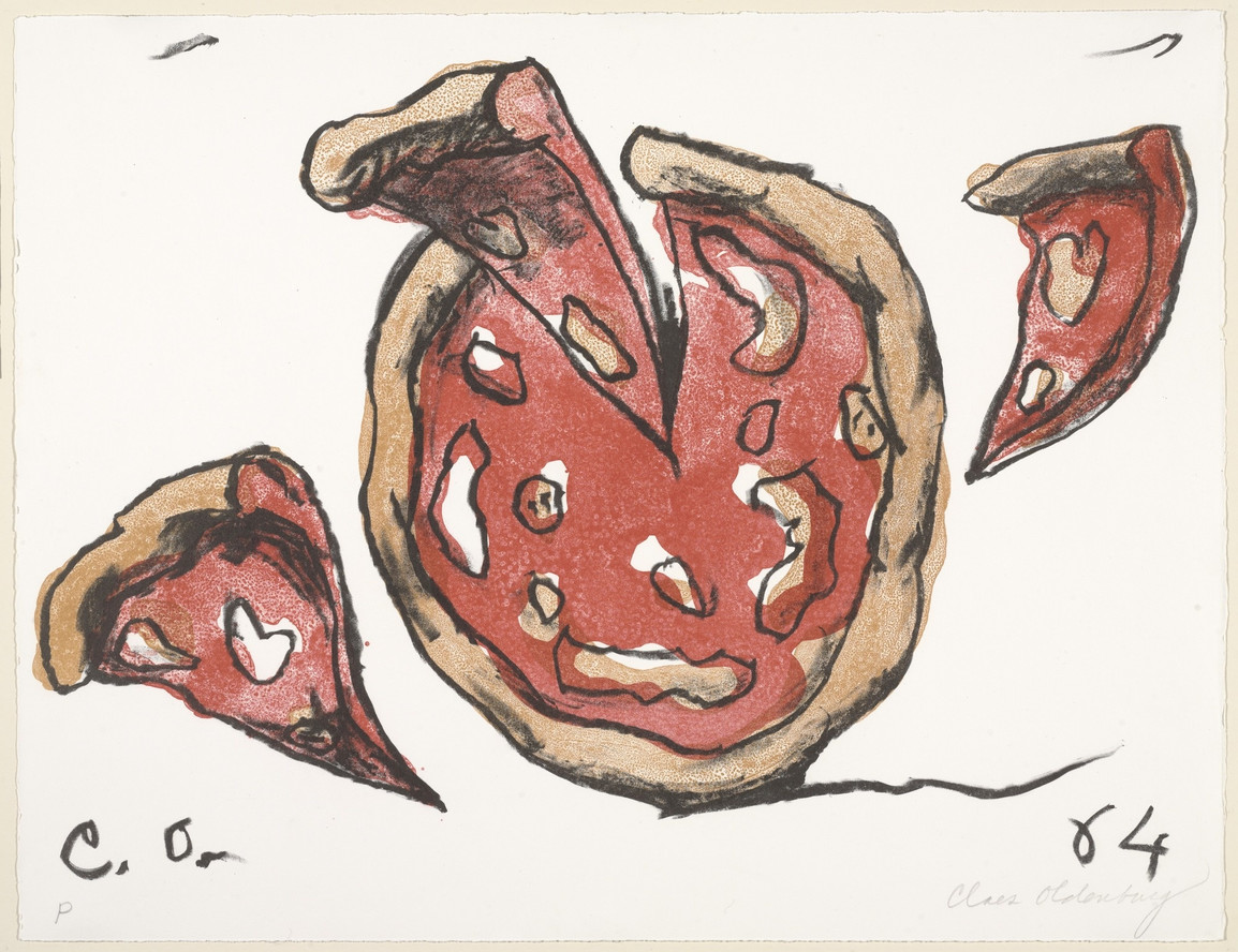 Claes Oldenburg. Flying Pizza from New York Ten. 1964, published 1965