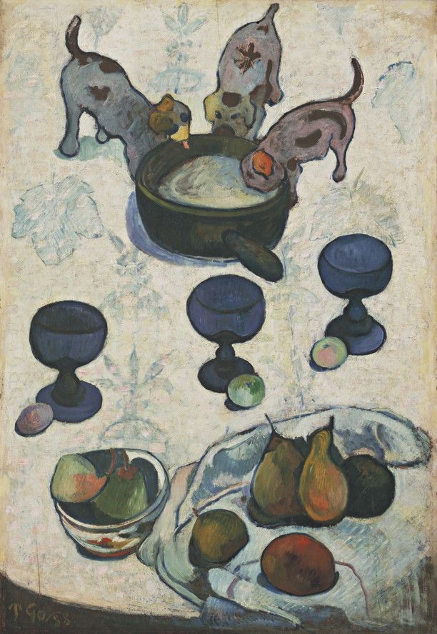 Paul Gauguin. Still Life with Three Puppies. 1888