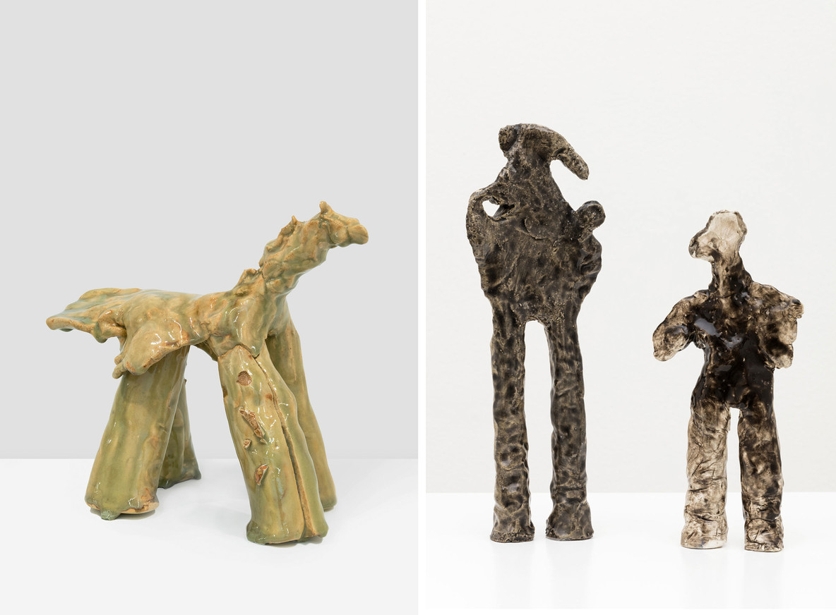 From left: Simone Fattal’s Horse (2009) and Man and His Shadow (2009)