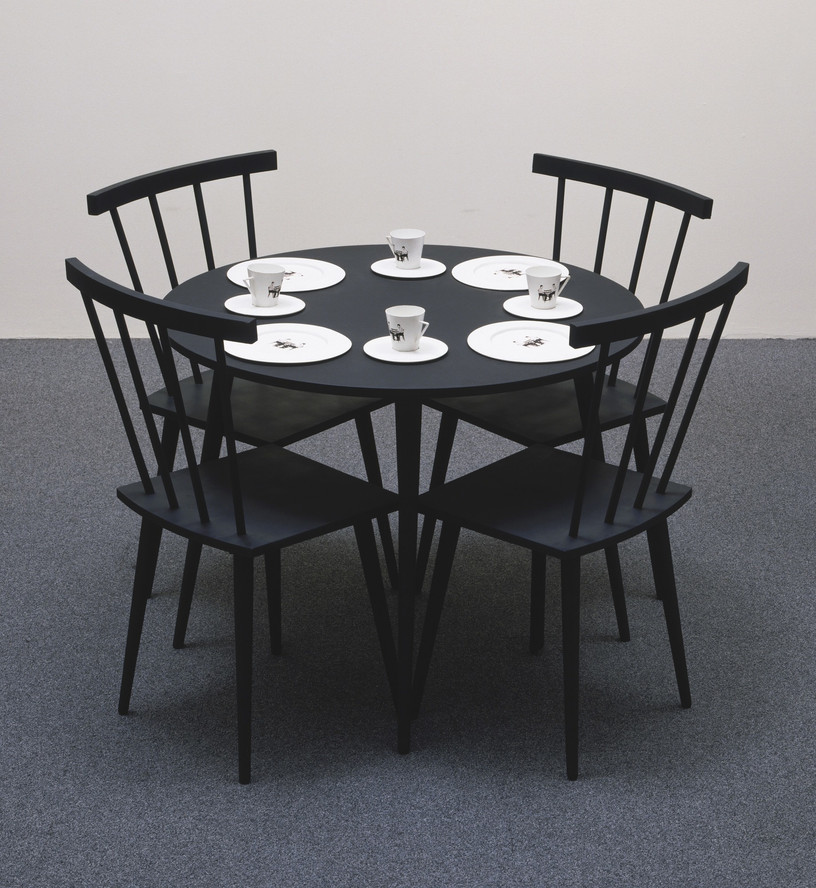 Katharina Fritsch. Black Table with Table Ware. 1985