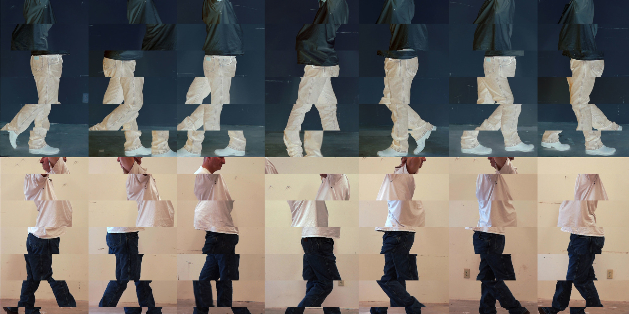 Bruce Nauman. Still from Contrapposto Studies, i through vii (detail). 2015/16. Seven-channel video. Jointly owned by The Museum of Modern Art, New York, acquired in part through the generosity of Agnes Gund and Jo Carole and Ronald S. Lauder; and Emanuel Hoffmann Foundation, gift of the president 2017, on permanent loan to Öffentliche Kunstsammlung Basel. © 2018 Bruce Nauman/Artists Rights Society (ARS), New York