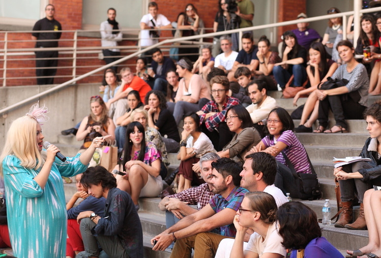 Ann Liv Young, IKEA Disobedients, and Evasions of Power Book Launch on September 16, 2012. Presented at MoMA PS1 as part of VW Sunday Sessions 2012-2013. Photograph: Charles Roussel.