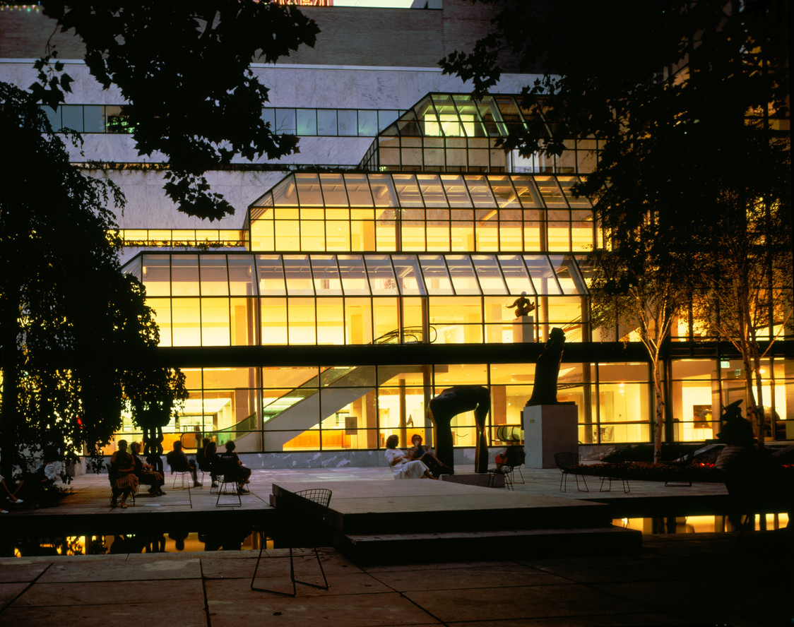 Nighttime view of the Garden Hall, 1987