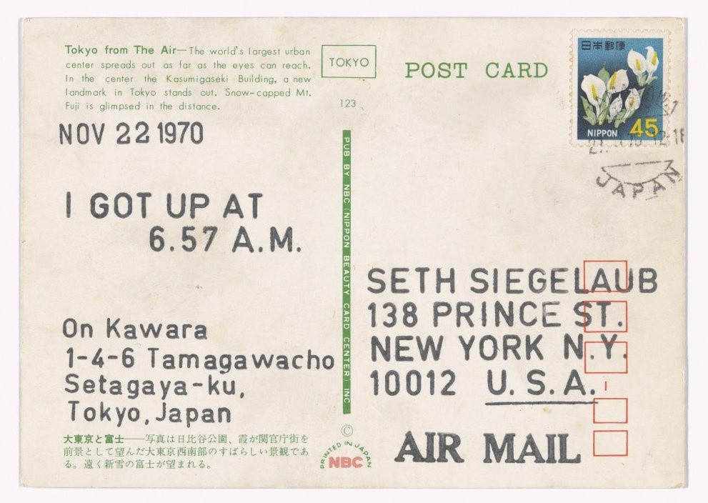 On Kawara. I Got Up.... 1970