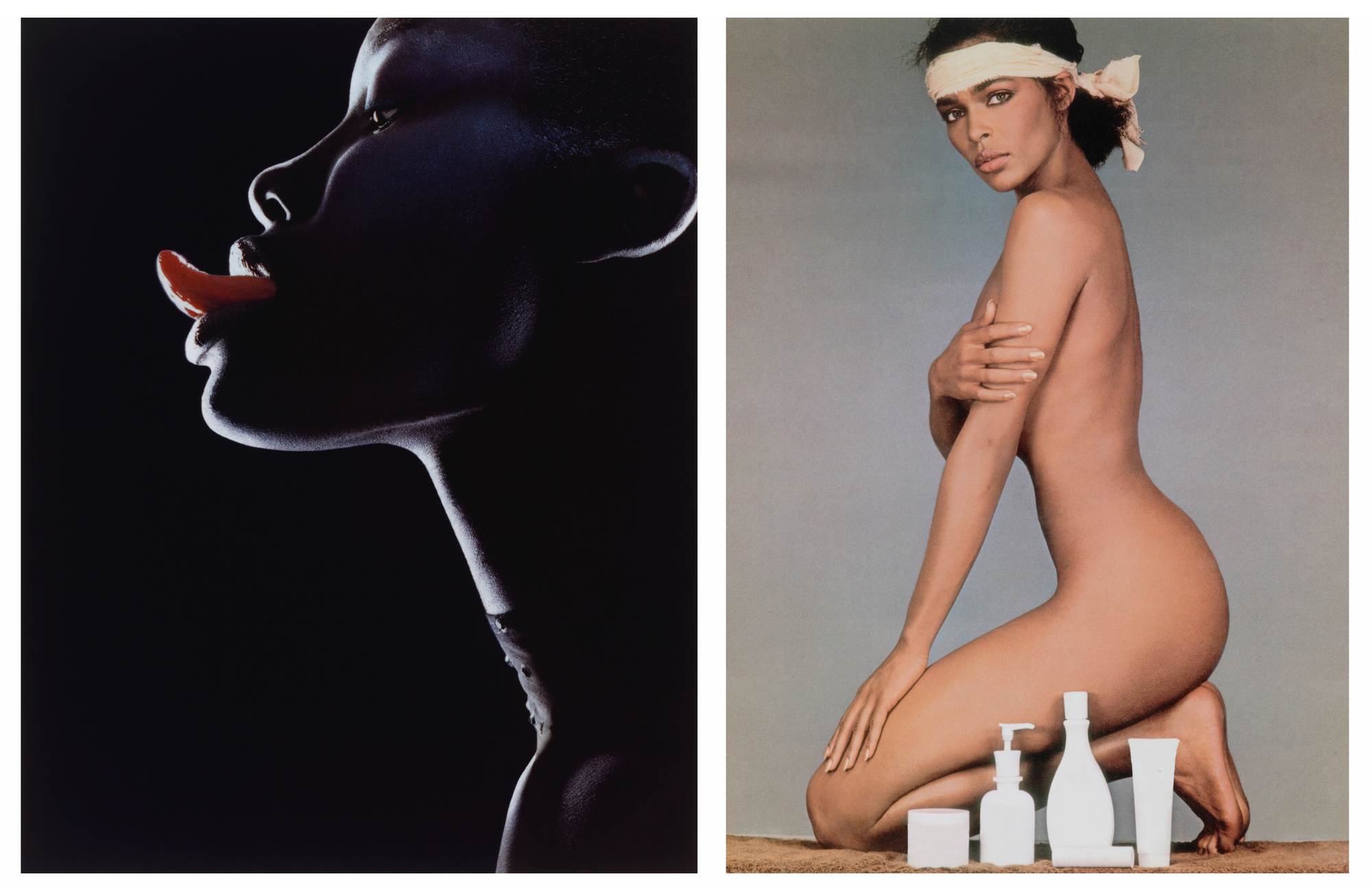 From left: Hank Willis Thomas. Oh Behave: Smooth Exotic Vivid Taste, 1999. 2008; Hank Willis Thomas. Caramel Cocoa Butta’ Honey Lova’ You’re Like No Otha’, 1982. 2006