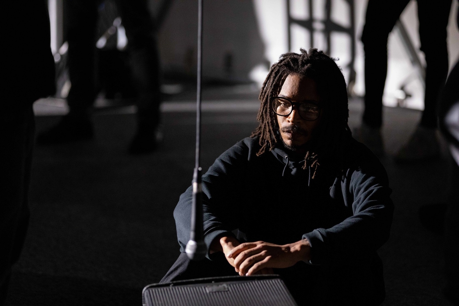 Jeremy Toussaint-Baptiste. Pendulum Music: An Arrangement for Four Performers and Geodesic Dome. October 21, 2018. Presented at MoMA PS1 as part of VW Sunday Sessions 2018-2019. Photograph: Walter Wlodarczyk