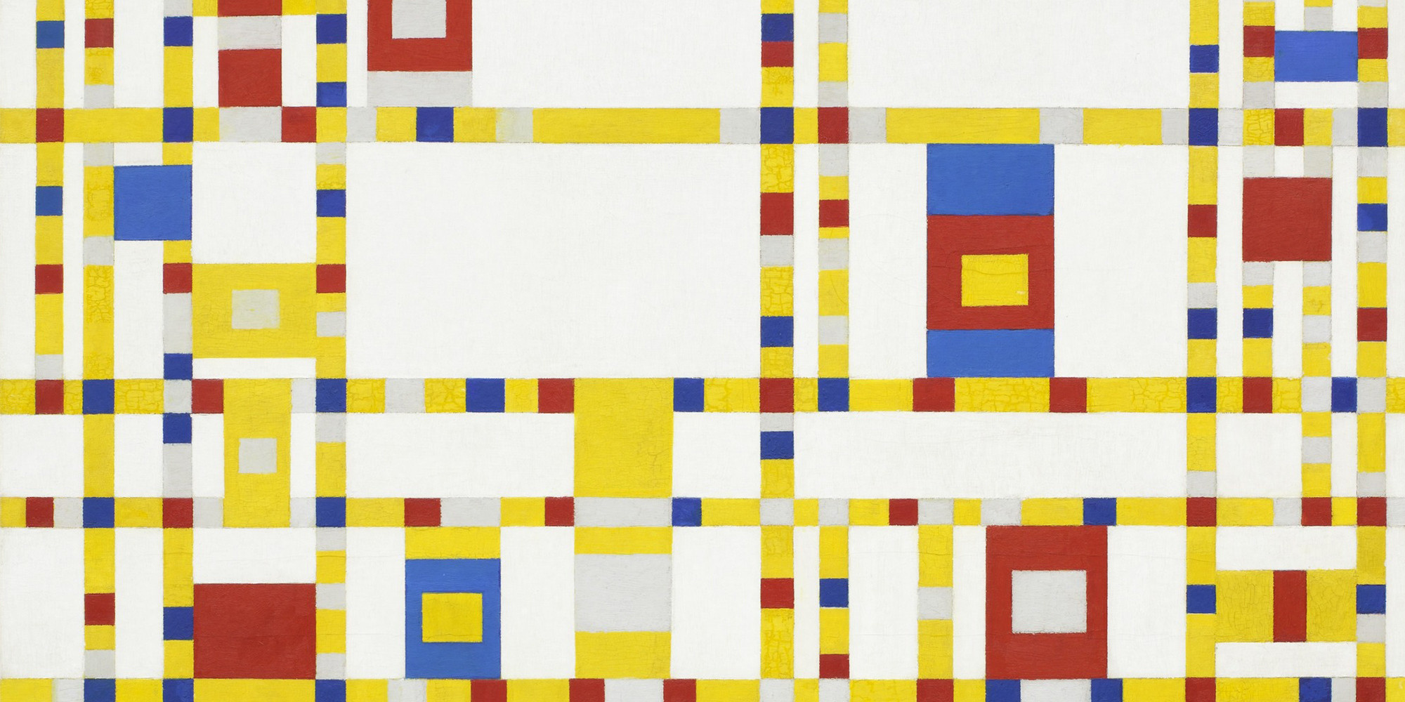 Piet Mondrian. Broadway Boogie Woogie 1942–43. Oil on canvas, 50 x 50" (127 x 127 cm). The Museum of Modern Art, New York. Given anonymously