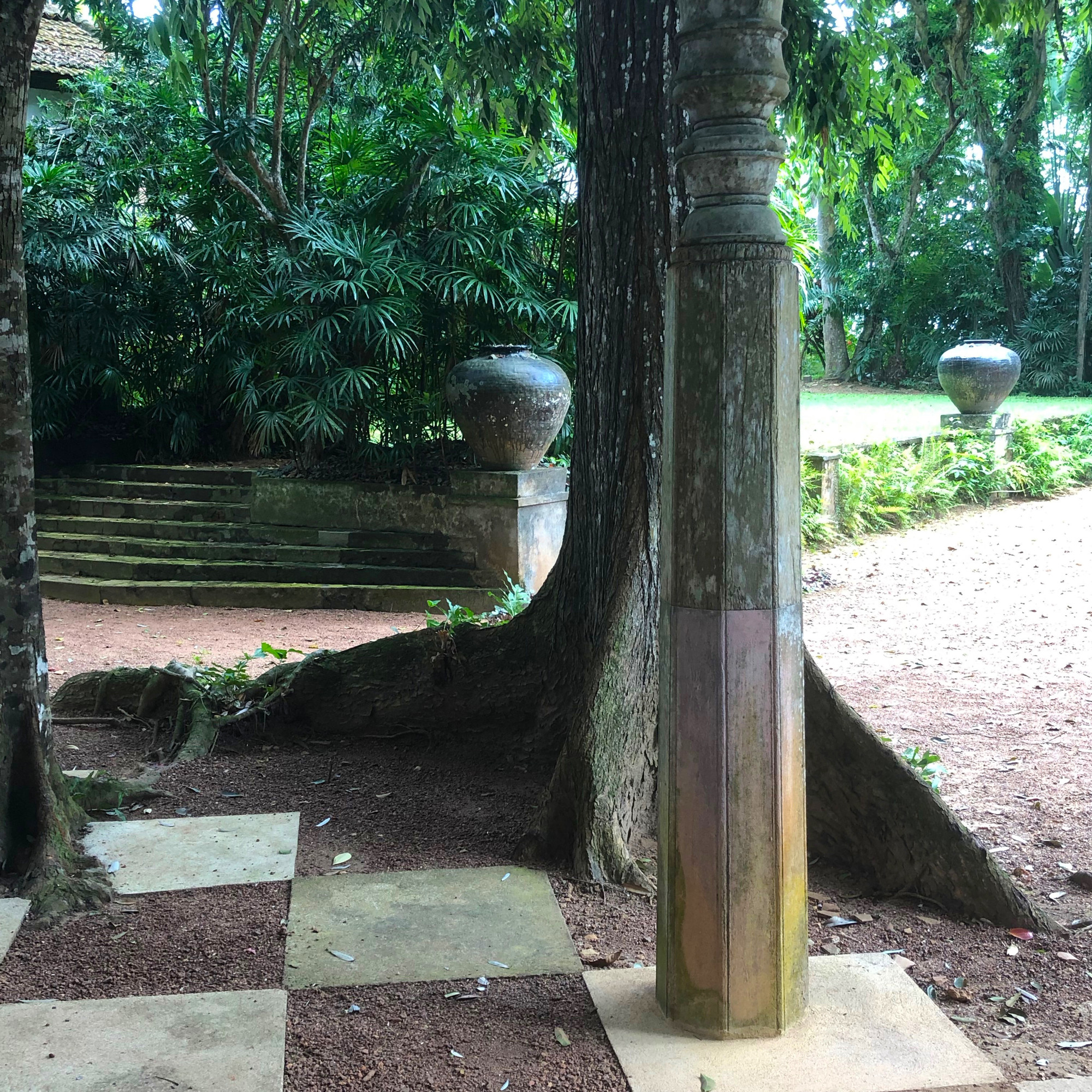 Outside the Garden Room and Red Terrace, Lunuganga Estate