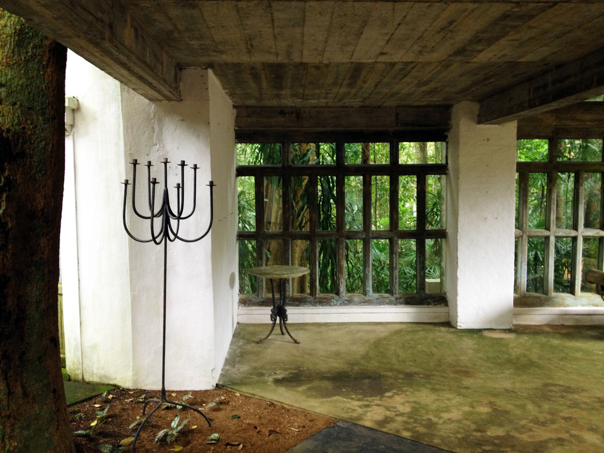 Below the Glass House and Garden entry, Lunuganga Estate