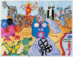 Niki de Saint Phalle. Tarot Garden. 1991. Lithograph, 23.7 x 31.5″ (60.3 x 80 cm). © 2019 NIKI CHARITABLE ART FOUNDATION. Photo: Ed Kessler