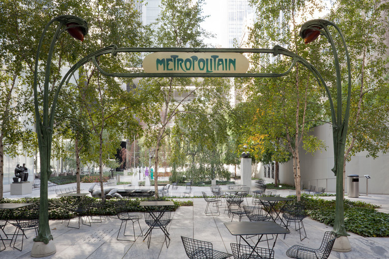 Hector Guimard. Entrance Gate to Paris Subway (Métropolitain) Station, Paris, France. c.1900. Gift of Régie Autonome des Transports Parisiens. Installation view, "Figure in the Garden," May 20, 2011 - July 17, 2013, Museum of Modern Art, New York. Photo: Thomas Griesel