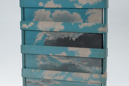 Geoffrey Hendricks. Sky Crated. 1965. Oil on canvas and wood, 38 1/8 × 26 1/2 × 3 1/8&#34; (96.8 × 67.3 × 8 cm). The Gilbert and Lila Silverman Fluxus Collection Gift. © 2019 Geoffrey Hendricks