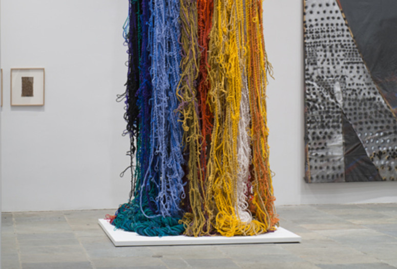 Sheila Hicks. Pillar of Inquiry/Supple Column. 2013–14. Acrylic fiber, 204 × 48 × 48” (variable). Gift of Sheila Hicks, Glen Raven Inc., and Sikkema Jenkins and Co.