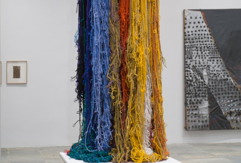 Sheila Hicks. Pillar of Inquiry/Supple Column. 2013–14. Acrylic fiber, 204 × 48 × 48" (variable). Gift of Sheila Hicks, Glen Raven Inc., and Sikkema Jenkins and Co.