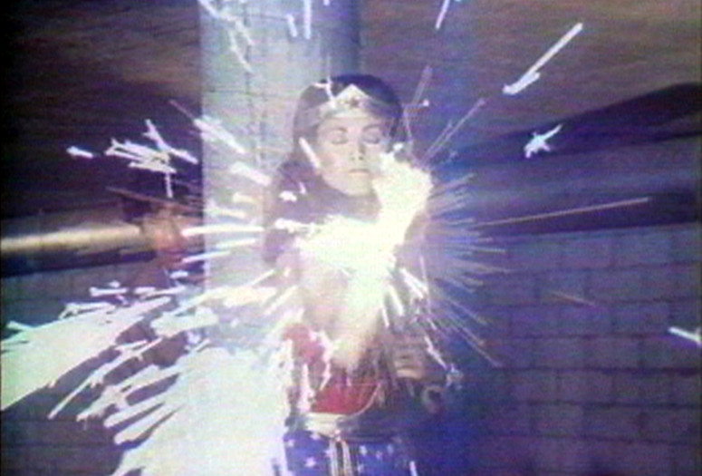 Dara Birnbaum. Technology/Transformation: Wonder Woman. 1978–79. Video (color, sound), 5:50 min. Committee on Media Funds. © 2019 Dara Birnbaum. Courtesy Electronic Arts Intermix (EAI), New York