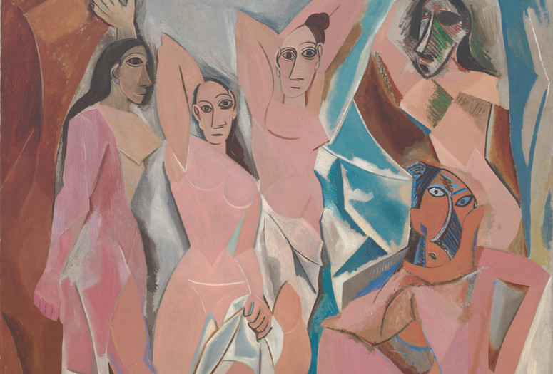 Pablo Picasso. Les Demoiselles d’Avignon. 1907. Oil on canvas, 8' × 7' 8" (243.9 × 233.7 cm). Acquired through the Lillie P. Bliss Bequest (by exchange). © 2019 Estate of Pablo Picasso/Artists Rights Society (ARS), New York