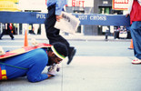 Pope.L. The Great White Way, 22 miles, 9 years, 1 street. 2000–09. Performance. © Pope.L. Courtesy of the artist and Mitchell – Innes &amp; Nash, New York