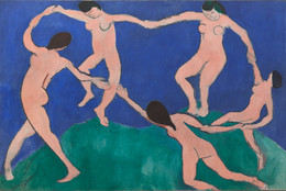 Henri Matisse. Dance (I). 1909. Oil on canvas, 8&#39; 6 1/2&#34; × 12&#39; 9 1/2&#34; (259.7 × 390.1 cm). The Museum of Modern Art, New York. Gift of Nelson A. Rockefeller in honor of Alfred H. Barr, Jr. © 2024 Succession H. Matisse/Artists Rights Society (ARS), New York