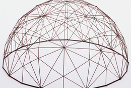 R. Buckminster Fuller. Geodesic Dome. 1952. Elastic cord and metal, h. 20 1/4&#34; (51.4 cm), diam. 39&#34; (99.1 cm). Model maker: Alan Borg, Joan Forrester, Ron Goodfellow, John Hampshire, T. C. Howard, Fred Taylor. Gift of the architect
