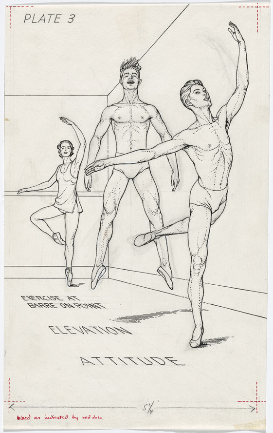 Paul Cadmus. Plate 3 from Ballet Positions. Drawing for Ballet Alphabet: A Primer for Laymen. 1939