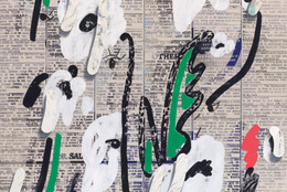 Laura Owens. Untitled. 2013. Acrylic, Flashe, and oil stick on canvas, 137 3/8 × 119 7/8&#34; (348.9 × 304.5 cm). Enid A. Haupt Fund